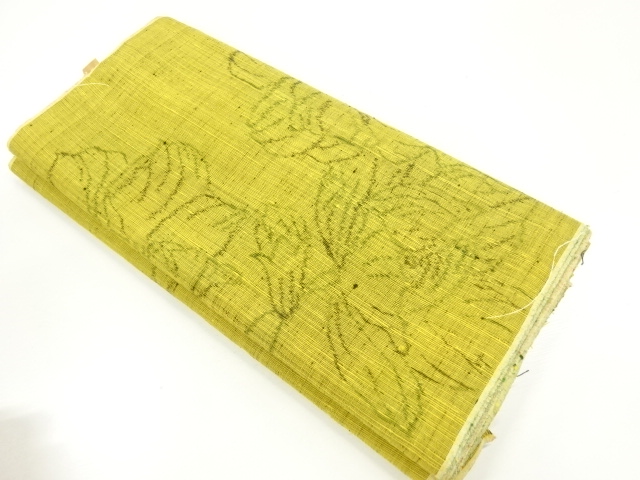 JAPANESE KIMONO / ANTIQUE TSUMUGI FLORAL PATTERN WOVEN KIMONO ARAIHARI